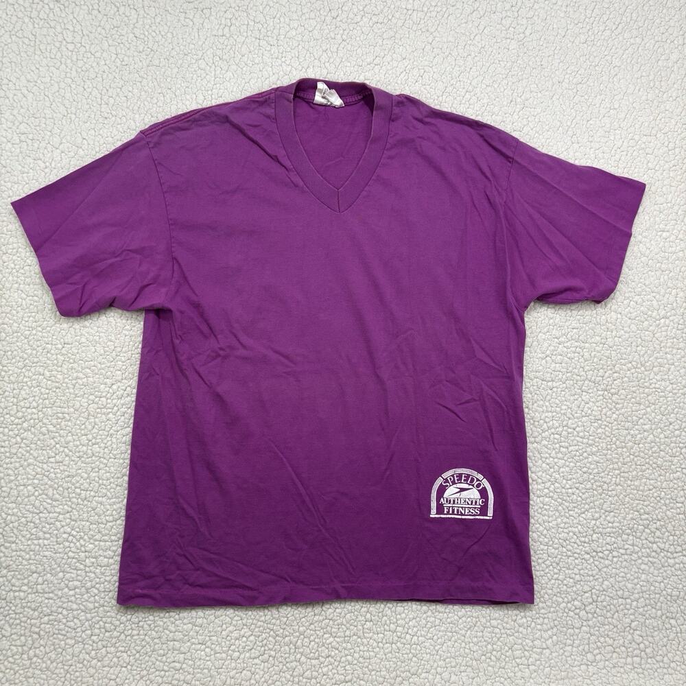 Vintageโ Speedo Authentic Fitness V-neck T-Shirt Single Stitch Y2K Surf One Size